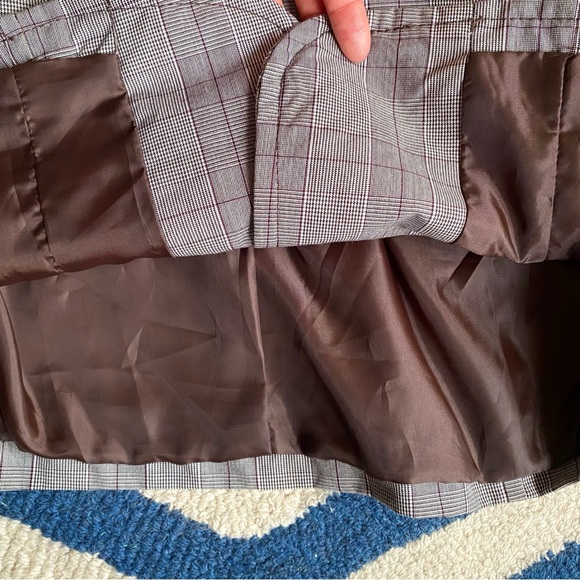 🍂 GINA BENOTTI BROWN GREY PLAID BLAZER JACKET! - Picture 11 of 13